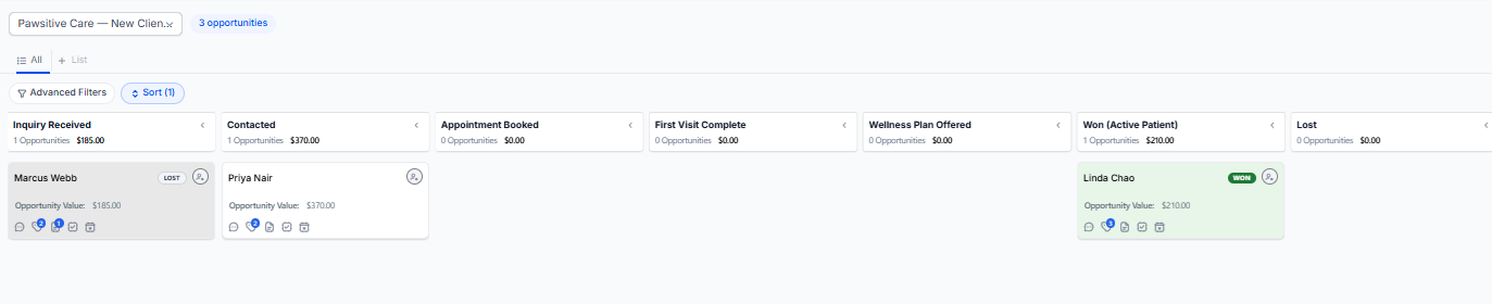 Pawsitive Care New Client Pipeline